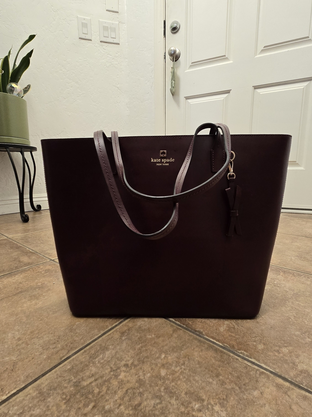 kate spade New York Plum Leather Tote Bag